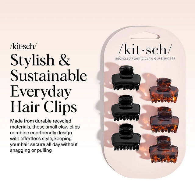 Alt view image 2 of 7 - Small Hair Clips for Women - Black & Tortoise, 6 Pcs | Stays In Place Without Pulling or Snagging, Durable & Sturdy Plastic Small Hair Clips For Bangs, Stylish Hair Accessories