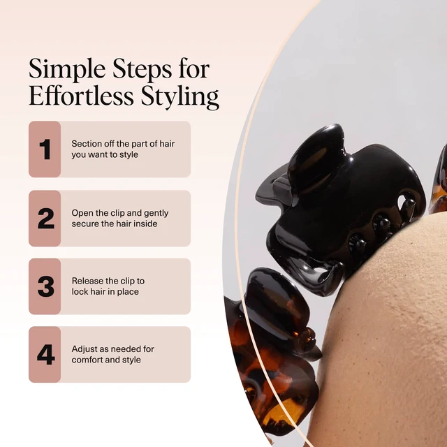 Alt view image 7 of 7 - Small Hair Clips for Women - Black & Tortoise, 6 Pcs | Stays In Place Without Pulling or Snagging, Durable & Sturdy Plastic Small Hair Clips For Bangs, Stylish Hair Accessories
