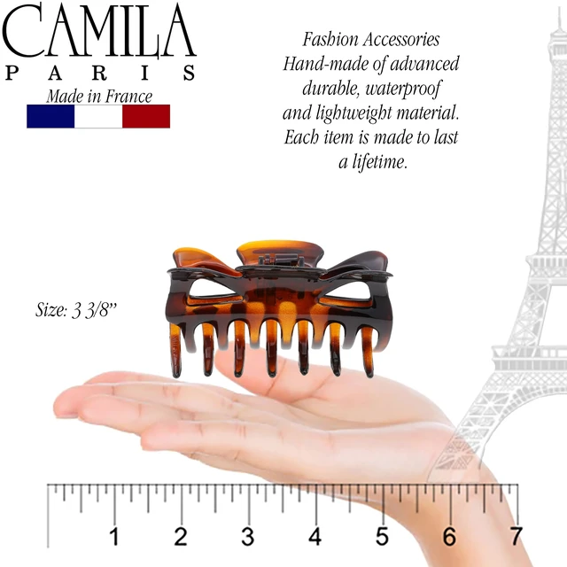 Alt view image 3 of 7 - Paris CP42 French Hair Clip for Women, 3.5 inch Tortoise for Thick Volume Hair, Girls Hair Claw Clips Jaw, Durable Styling Hair Accessories for Women, Strong Hold No Slip Grip, Made in France