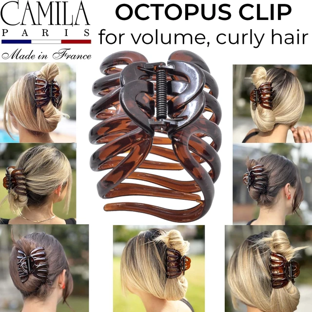 Alt view image 2 of 7 - Paris AD718 Octopus Hair Clips 3.75" Large Claw Clips for Thick Hair | Girl Octopus Claw Clip for Women, Jaw Hair Clip for Women, Made in France