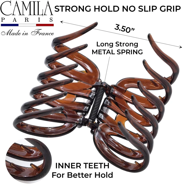 Alt view image 5 of 7 - Paris AD718 Octopus Hair Clips 3.75" Large Claw Clips for Thick Hair | Girl Octopus Claw Clip for Women, Jaw Hair Clip for Women, Made in France