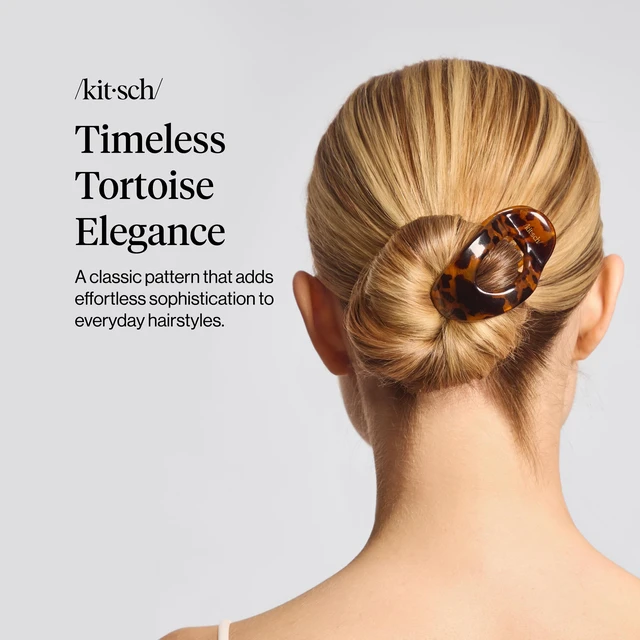 Alt view image 2 of 6 - Medium Flat Claw Clip for Women - Tortoise, 1pc | Durable & Strong Hold Flat Hair Clips For Styling, Half Updo | Non-Slip for Secure, Comfortable Wear, For All Hair Types