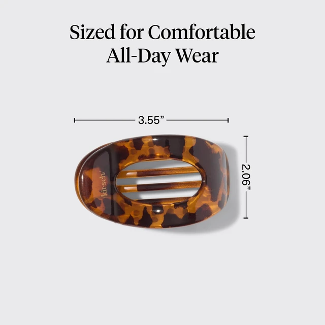 Alt view image 5 of 6 - Medium Flat Claw Clip for Women - Tortoise, 1pc | Durable & Strong Hold Flat Hair Clips For Styling, Half Updo | Non-Slip for Secure, Comfortable Wear, For All Hair Types