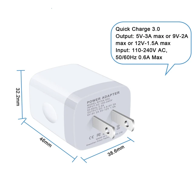 Alt view image 3 of 7 - Quick Charge 3.0 Fast Charger Compatible LG Stylo 4/5/6, LG G5 G6 G7 G8 V20 | V30 V40 V50 ThinQ, Samsung Galaxy S24 S23 S22 S21, 18W Rapid Wall Charger with 6Ft USB Type C Charging Cord Cable