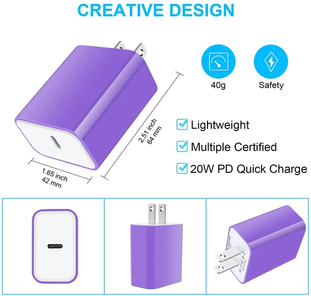 Alt view image 4 of 7 - 20W Type C Fast Charging Block, 6ft Android Phone Charger Cable for Samsung | Galaxy A16 A15 A14 5G A17 A56 A54 A36 A53 A13 S25 S24 S23, USB C Pixel 10 9 Pro XL Fast Wall Charger for Google Pixel 10a
