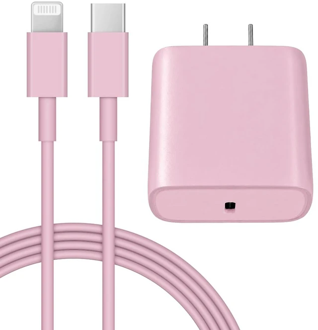 Main image of 14 13 12 Fast Charger 20W PD USB C Wall Charger with 6FT Fast Charging Cable for iPhone 14/14 Pro/14 Pro Max/14 Plus/13/12/11/Pro/Pro Max/Mini/Xs Max/X, iPad - Pink