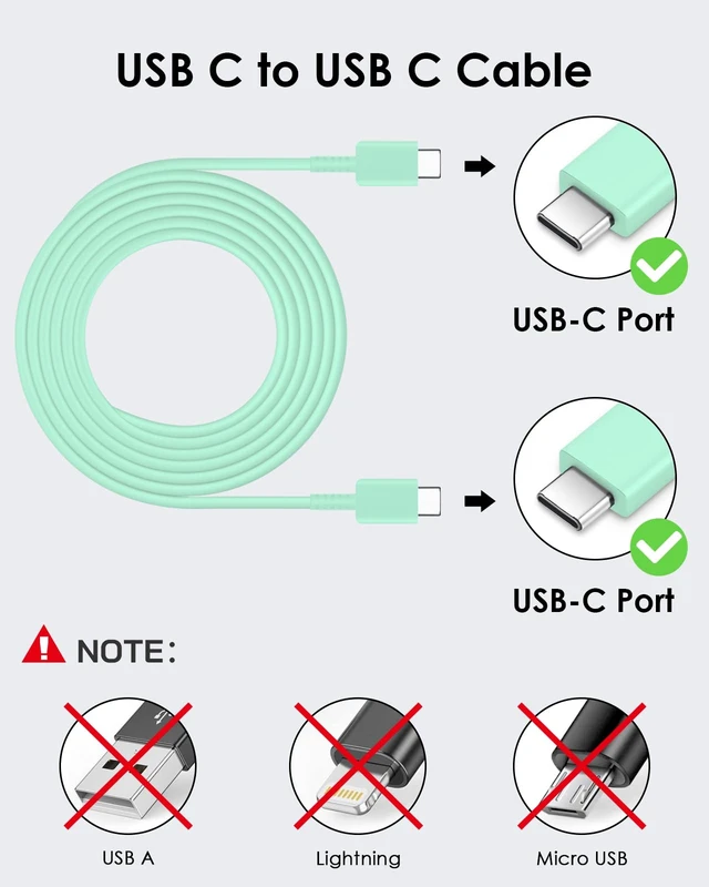 Alt view image 3 of 7 - USB C Charger 25W Type C Charger Fast Charging Android Charger Block | for Galaxy S26 Ultra/S26/S26+/S25 Ultra/S25/24 Ultra/S24/S23 Ultra/S22 Ultra with 6 FT Long Phone Charger USB C Cord-Green