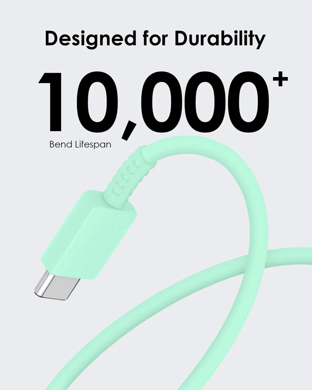 Alt view image 6 of 7 - USB C Charger 25W Type C Charger Fast Charging Android Charger Block | for Galaxy S26 Ultra/S26/S26+/S25 Ultra/S25/24 Ultra/S24/S23 Ultra/S22 Ultra with 6 FT Long Phone Charger USB C Cord-Green