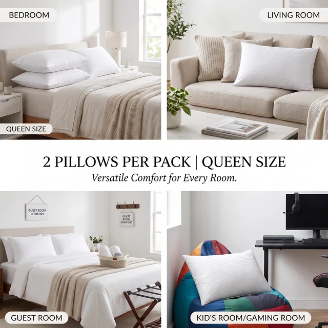Main image of HMD Windsor Bed Pillows (Set of 2) Down Alternative Microfiber Hotel Pillows