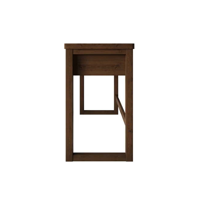 Alt view image 5 of 7 - HMD Dario Modern Wood Writing Desk with Spacious Tabletop & 2 Built-In Drawers, Clean-Lined Design for Home Office, Study & Creative Workspace