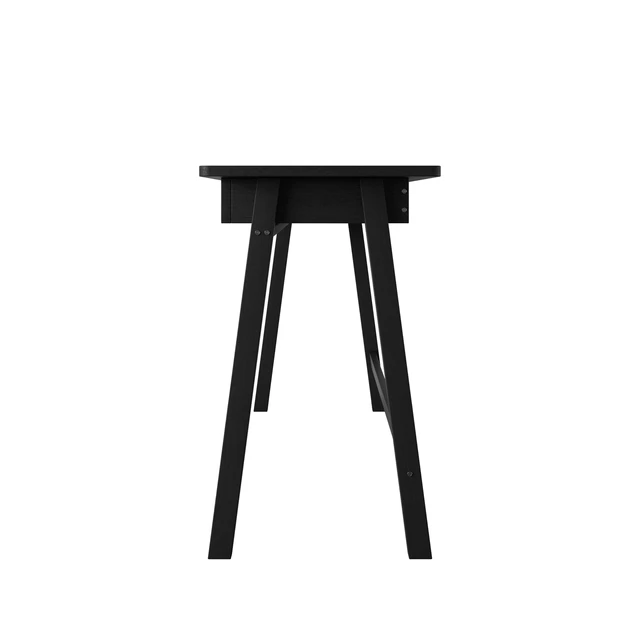 Alt view image 5 of 7 - HMD Serafina Writing Desk with Spacious Tabletop and Built-In Drawer, Natural Wood Grain Finish, Modern Design for Home Office or Study Black
