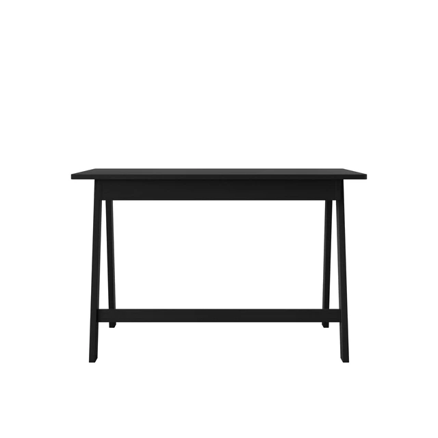 Alt view image 6 of 7 - HMD Serafina Writing Desk with Spacious Tabletop and Built-In Drawer, Natural Wood Grain Finish, Modern Design for Home Office or Study Black