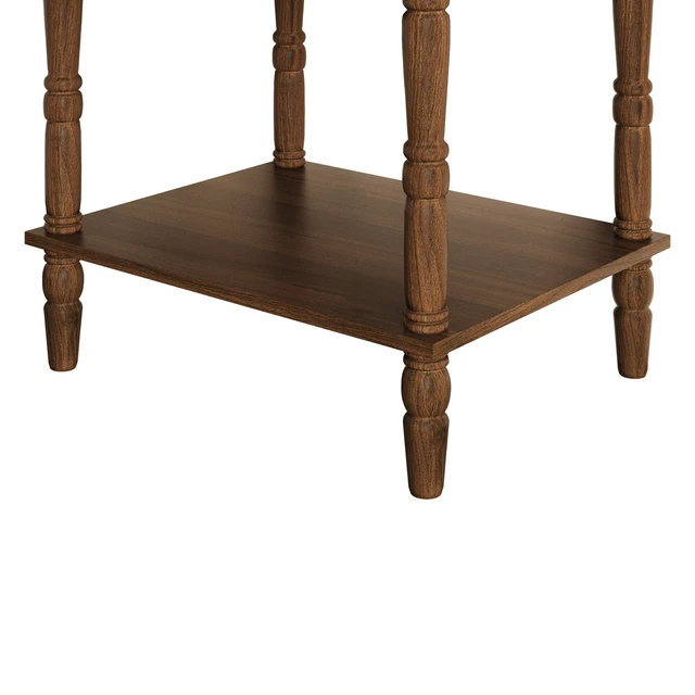 Alt view image 7 of 7 - HMD Rumford 1-Drawer Nightstand Modern Wooden Bedside Table with Storage, Open Shelf & Natural Woodgrain Finish