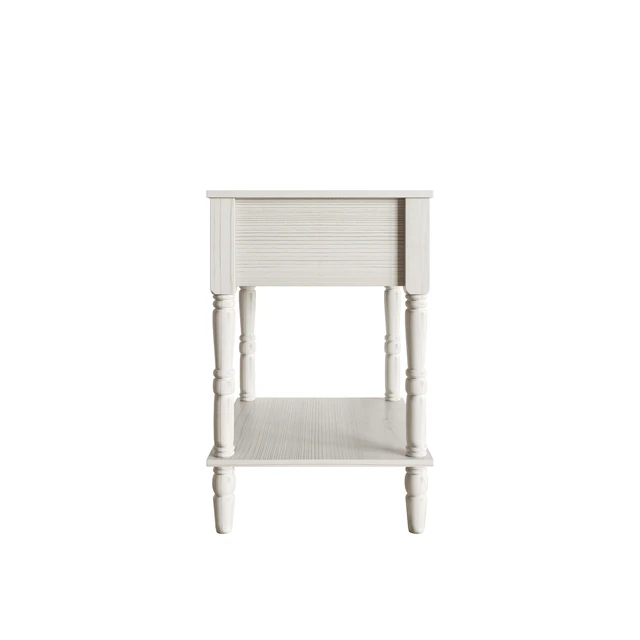 Alt view image 3 of 7 - HMD Rumford 1-Drawer Nightstand Modern Wooden Bedside Table with Storage, Open Shelf & Natural Woodgrain Finish Light Gray
