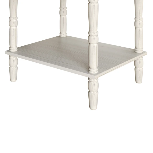Alt view image 6 of 7 - HMD Rumford 1-Drawer Nightstand Modern Wooden Bedside Table with Storage, Open Shelf & Natural Woodgrain Finish Light Gray