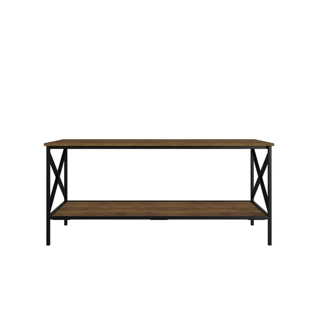 Alt view image 4 of 7 - HMD Chanute 3-Piece Coffee Table Set with Wood-Look Tops and X-Frame Design, Brown, Easy Assembly
