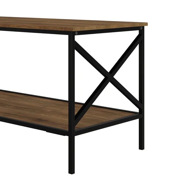 Alt view image 5 of 7 - HMD Chanute 3-Piece Coffee Table Set with Wood-Look Tops and X-Frame Design, Brown, Easy Assembly