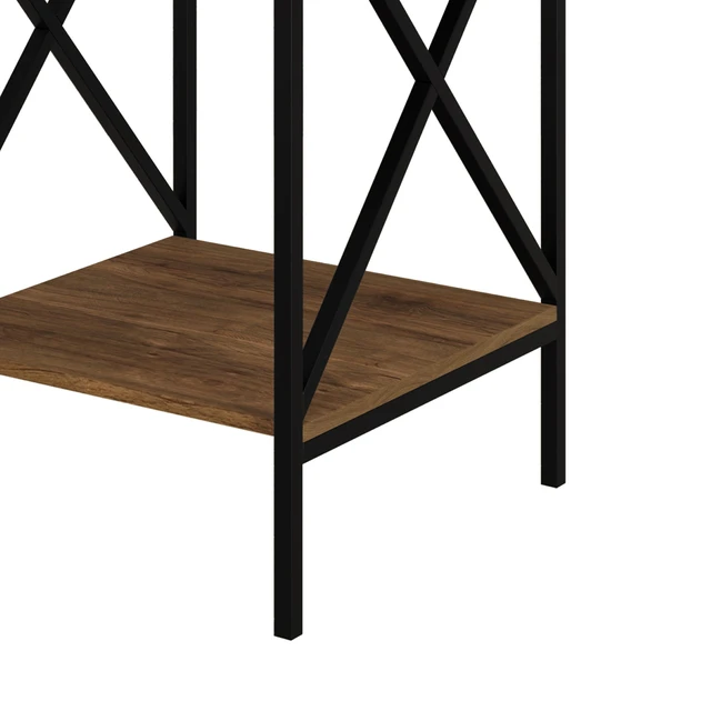 Alt view image 7 of 7 - HMD Chanute 3-Piece Coffee Table Set with Wood-Look Tops and X-Frame Design, Brown, Easy Assembly