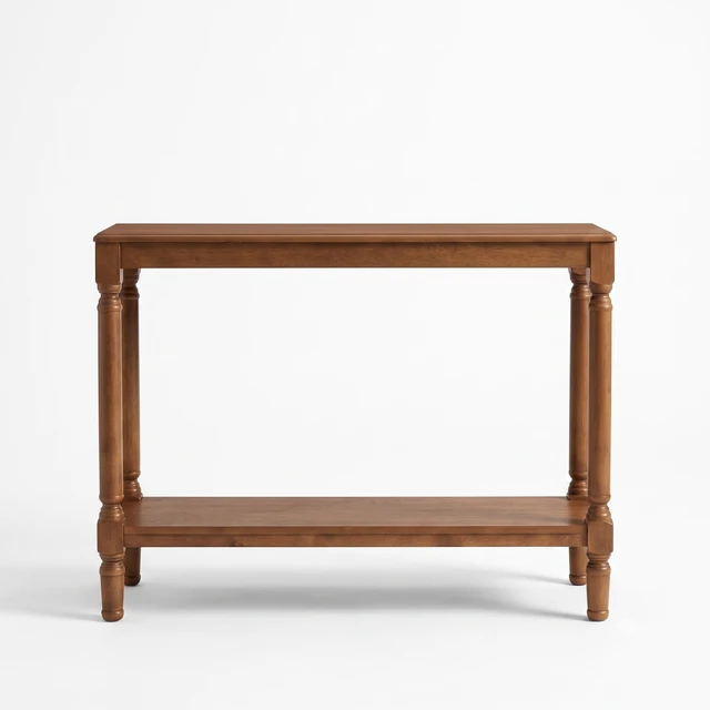 Alt view image 3 of 7 - HMD Giuseppe 47-Inch Wooden Console Table with Lower Display Shelf, Turned Legs, Classic Traditional Design, and Easy Assembly, Brown