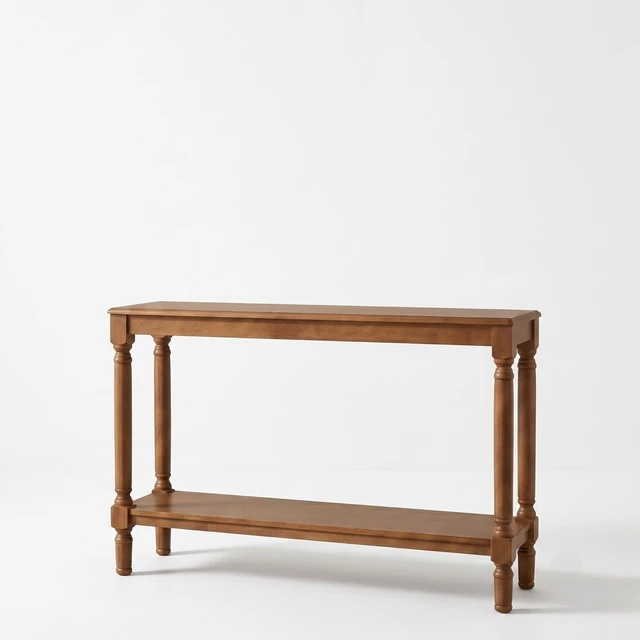Alt view image 4 of 7 - HMD Giuseppe 47-Inch Wooden Console Table with Lower Display Shelf, Turned Legs, Classic Traditional Design, and Easy Assembly, Brown