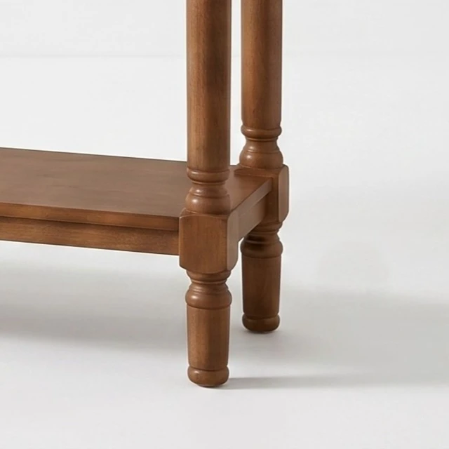 Alt view image 6 of 7 - HMD Giuseppe 47-Inch Wooden Console Table with Lower Display Shelf, Turned Legs, Classic Traditional Design, and Easy Assembly, Brown