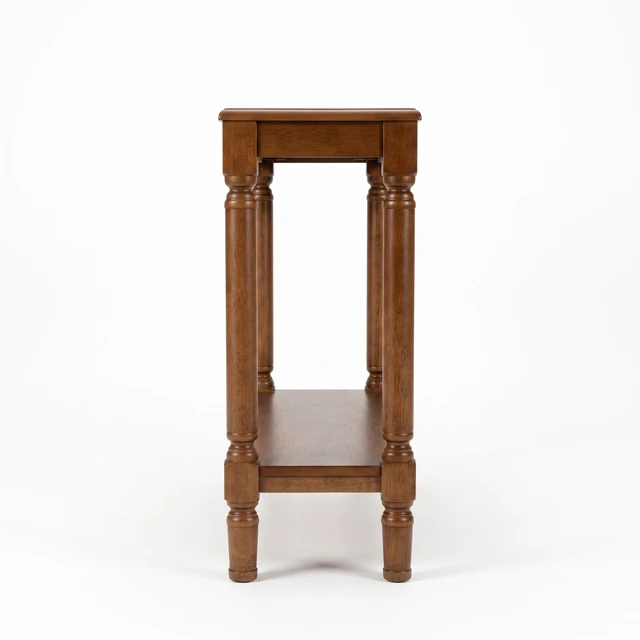 Alt view image 5 of 7 - HMD Giuseppe 47-Inch Wooden Console Table with Lower Display Shelf, Turned Legs, Classic Traditional Design, and Easy Assembly, Brown