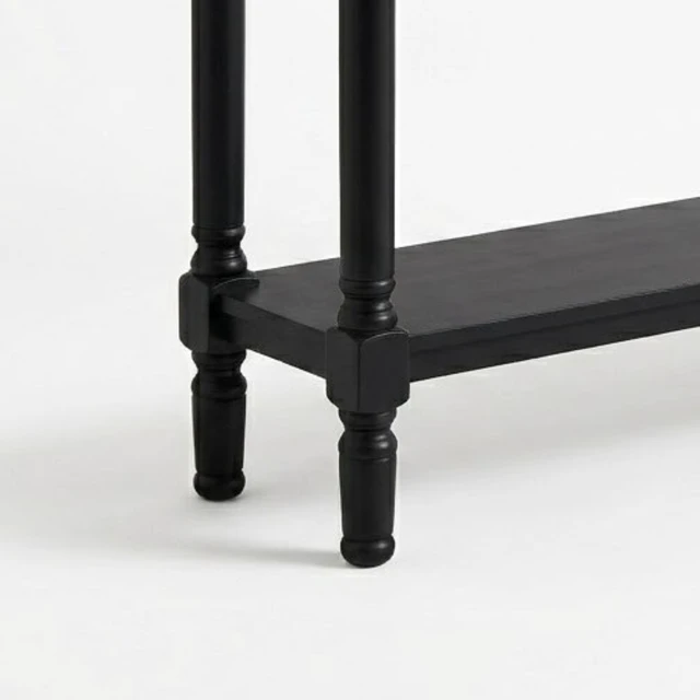 Alt view image 7 of 7 - HMD Giuseppe 47-Inch Wooden Console Table with Lower Display Shelf, Turned Legs, Classic Traditional Design, and Easy Assembly, Black