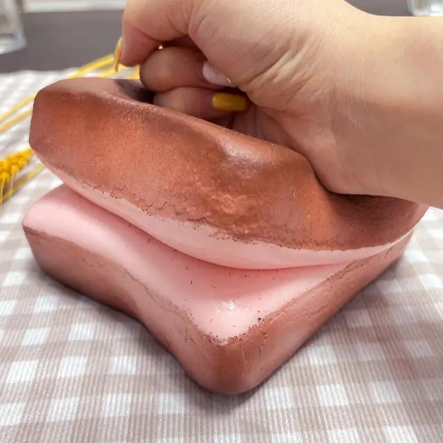 Alt view image 12 of 14 - Generic Brand Bread Butter Squishy,Slow Rising SquishyStocking Stuffers,Stress BallsStress Relief & Fidget Toys for ADHDParty Favor Gift (Pink)