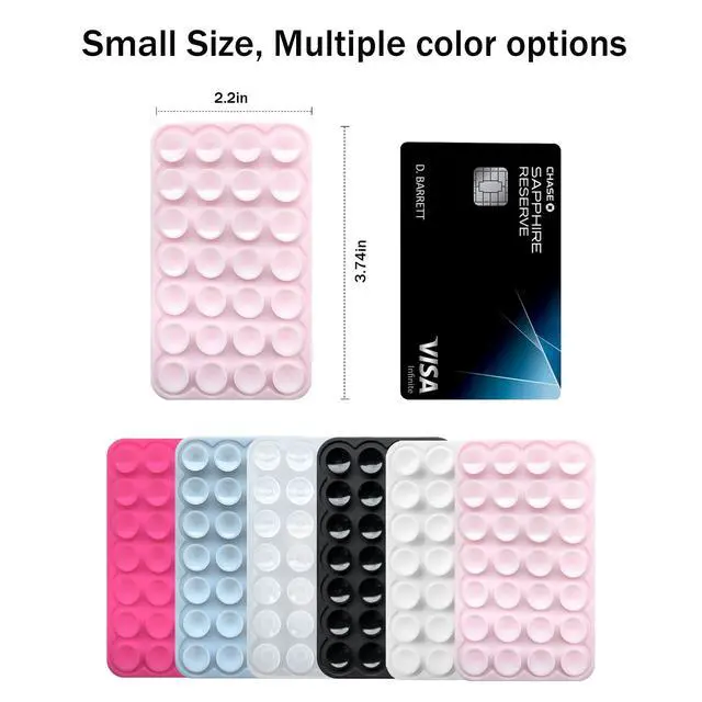 Alt view image 6 of 6 - Silicone Double-Sided Suction Cup Phone Case Detachable Mount, Sticky Phone Grip Hands-Free Accessories for Selfies & Videos, Trending TikTok Items for iPhone & Android, 2 Pack Baby Pink