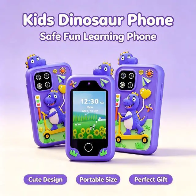 Main image of Kids Smart Phone, Touchscreen HD Dual Camera Cell Phone for Kids,2.8" Touchscreen, 20 Games, MP3, Christmas Birthday Gift for Ages 3-10, Toddler Girl Toys