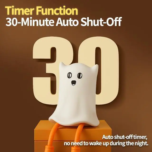Alt view image 4 of 7 - Generic Brand Cute Halloween Ghost Night Light Rechargeable Squishy Silicone Touch Cordless Dimmable Spooky Nightlight for Nursery Bedroom Halloween Gifts Party Decor