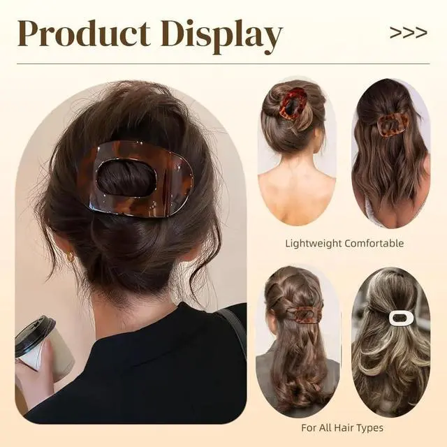 Alt view image 4 of 7 - GenericBrd 4-Pack Duckbill Hair Clips for Women,Flat Claw Design,Solid Color,Casual Elegant for Thick or Thin Hair,Suitable for All Hair Lengths