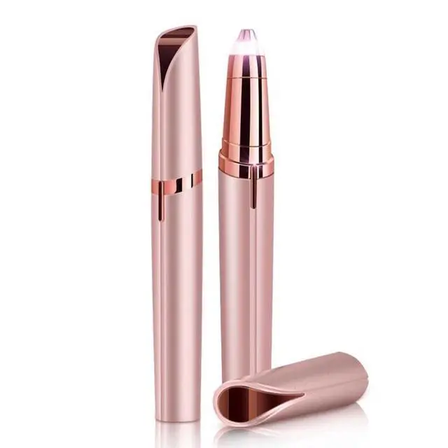 Alt view image 7 of 7 - USB Rechargeable Portable Electric Eyebrow Trimmer Pen for Women, Painless Precision Hair Remover, Safe Shaver Razor Tool for Face, Leg, Lip, Armpit, Hand (Rose Gold)