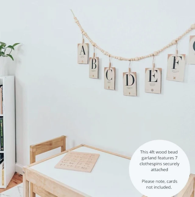 Alt view image 5 of 7 - 2PCS Photo Hanging Display Wall Decor, Photo String With 14 Wooden Clips For Show Happy Moments, For Bedroom Living Room Home Study Baby Room Dormitory Teen Girls Gifts