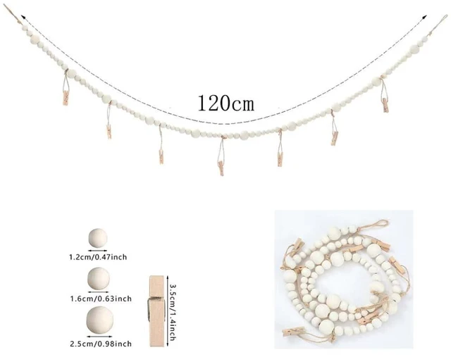 Alt view image 6 of 7 - 2PCS Photo Hanging Display Wall Decor, Photo String With 14 Wooden Clips For Show Happy Moments, For Bedroom Living Room Home Study Baby Room Dormitory Teen Girls Gifts