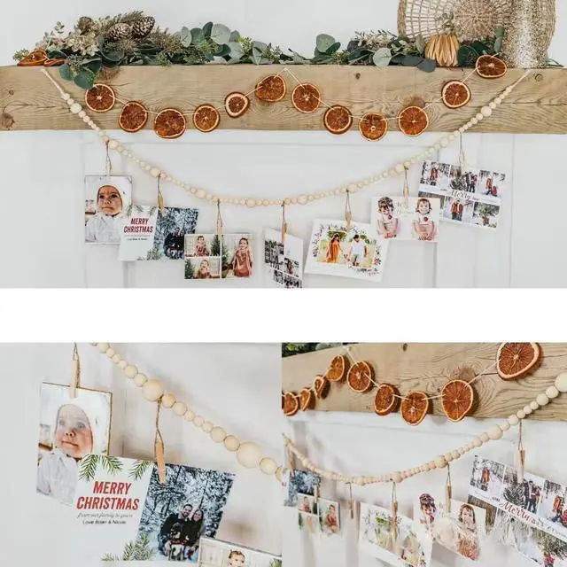Alt view image 7 of 7 - 2PCS Photo Hanging Display Wall Decor, Photo String With 14 Wooden Clips For Show Happy Moments, For Bedroom Living Room Home Study Baby Room Dormitory Teen Girls Gifts