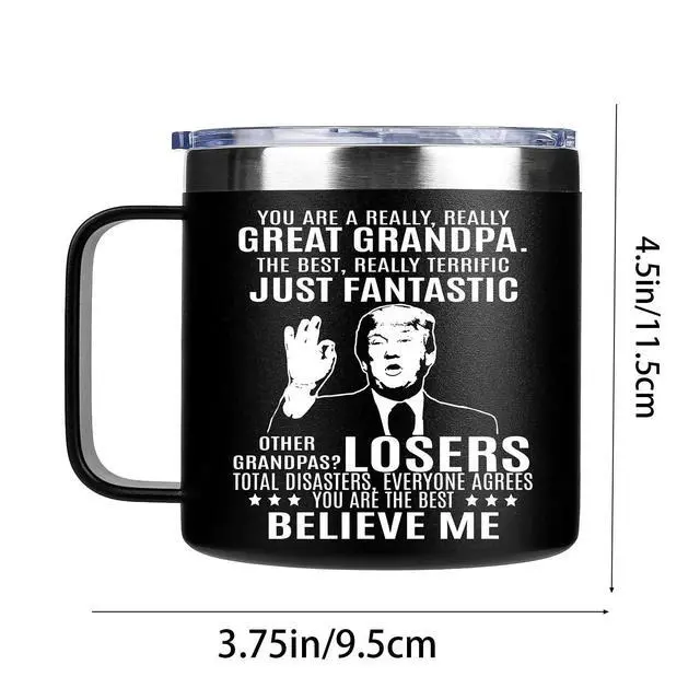 Alt view image 2 of 7 - Fathers Day Dad Gifts from Daughter Son,Christmas Birthday Gifts for Step Dads Father in Law Him Bonus Daddy,Gift for Men Papa Grandpa Uncle Stepdad,14 oz Black Tumbler Mug