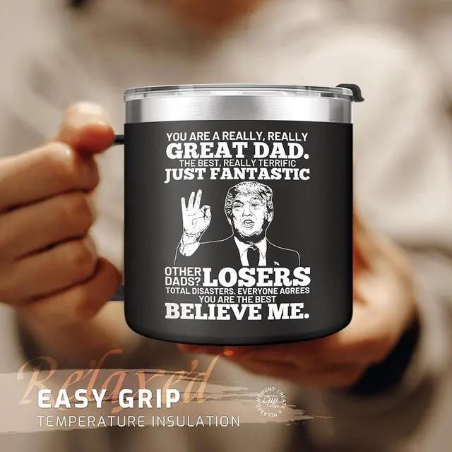 Alt view image 6 of 7 - Fathers Day Dad Gifts from Daughter Son,Christmas Birthday Gifts for Step Dads Father in Law Him Bonus Daddy,Gift for Men Papa Grandpa Uncle Stepdad,14 oz Black Tumbler Mug