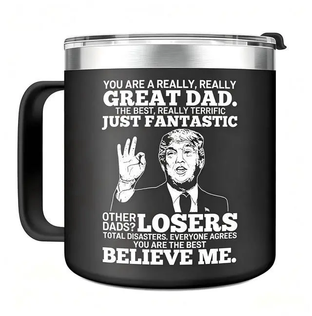 Main image of Fathers Day Dad Gifts from Daughter Son,Christmas Birthday Gifts for Step Dads Father in Law Him Bonus Daddy,Gift for Men Papa Grandpa Uncle Stepdad,14 oz Black Tumbler Mug