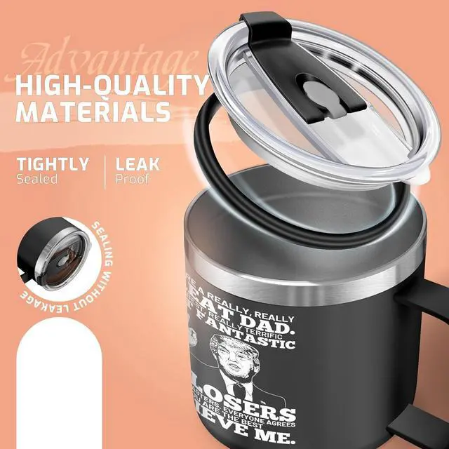 Alt view image 5 of 7 - Fathers Day Dad Gifts from Daughter Son,Christmas Birthday Gifts for Step Dads Father in Law Him Bonus Daddy,Gift for Men Papa Grandpa Uncle Stepdad,14 oz Black Tumbler Mug