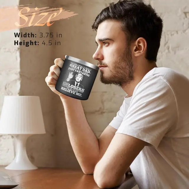 Alt view image 7 of 7 - Fathers Day Dad Gifts from Daughter Son,Christmas Birthday Gifts for Step Dads Father in Law Him Bonus Daddy,Gift for Men Papa Grandpa Uncle Stepdad,14 oz Black Tumbler Mug
