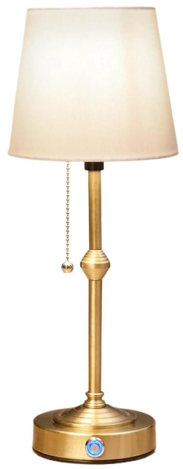 Main image of Dimmable Rechargeable Cordless Table Lamp with Fabric Shade - Ideal for Bedroom, Living Room, Cafe, Restaurant, and Camping