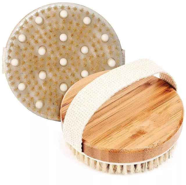 Main image of Dry Brushing Body Brush | Lymphatic Drainage, Dry Skin, Cellulite, Blood Circulation, Exfoliating Natural Bristles and Massage Nodes