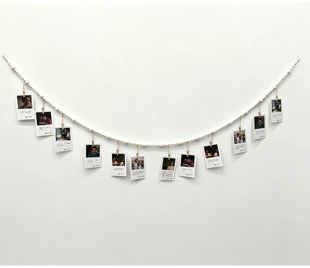 Main image of Generic Brand Photo Hanging Display Wall Decor Photo String with 12 Wooden Clips for Show Happy Moments Ideal for Bedroom Living Room Home Study Baby Room Dormitory Decor Gift Set