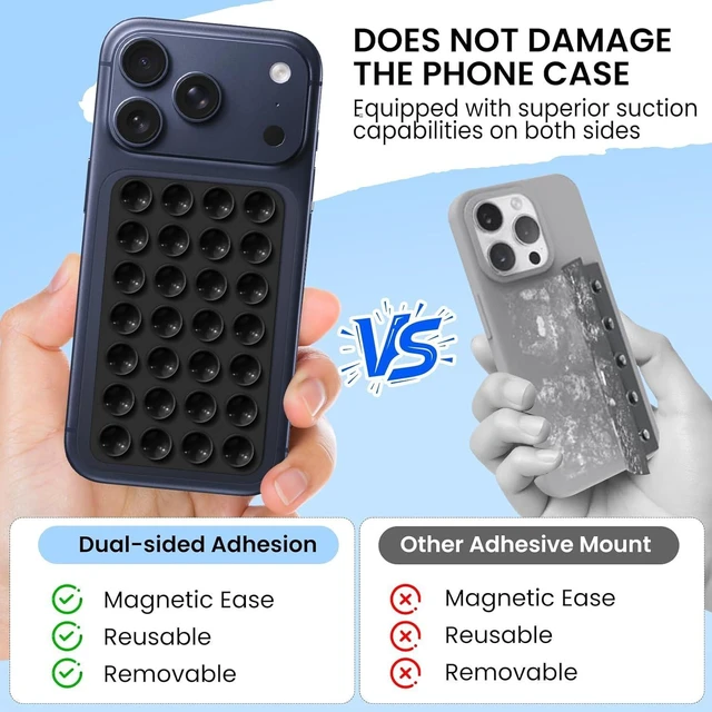 Alt view image 4 of 7 - 2PCS Silicone Suction Smartphone Mount - Protective Durable Electronic Suction Holder, Handheld Mobile Accessory with Non-Slip Sticky Grip, Strong Adhesive Cup for Selfies, Videos