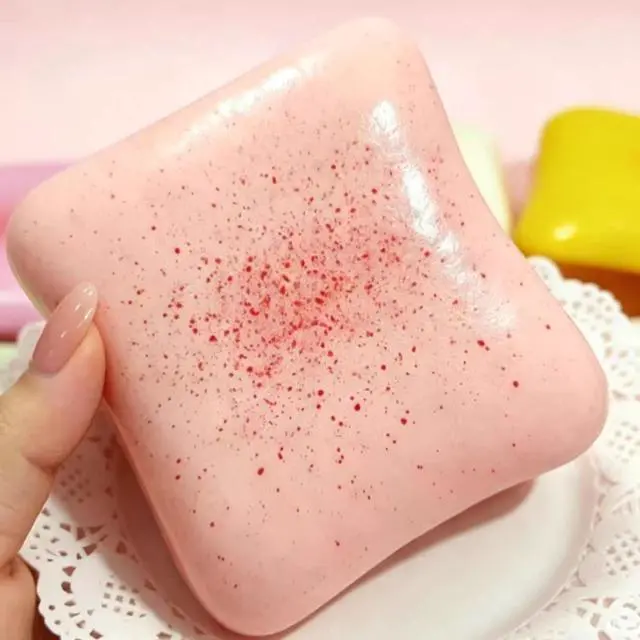 Main image of Bread Butter Squishy,Slow Rising SquishyStocking Stuffers,Stress BallsStress Relief & Fidget Toys for ADHDParty Favor Gift pink