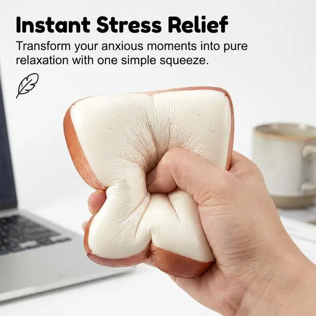 Alt view image 7 of 7 - Generic Brand Bread Butter Squishy Slow Rising Stress Relief Fidget Toy Party Favor Gift Stocking Stuffer Stress Ball for ADHD