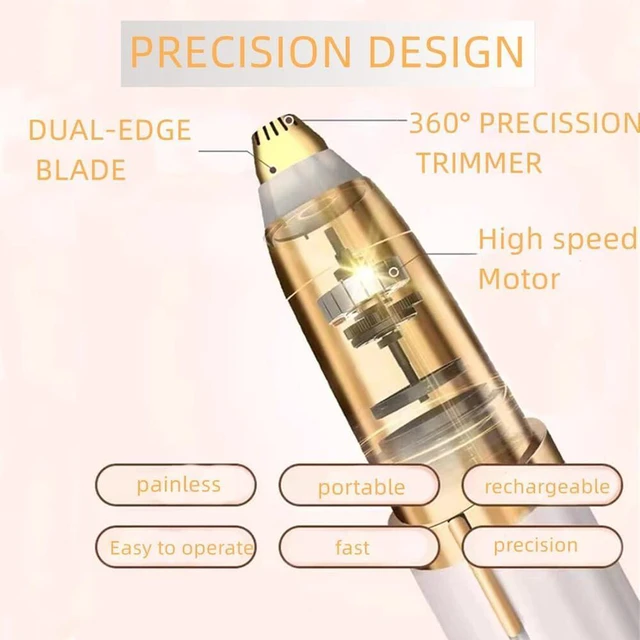 Alt view image 5 of 7 - New Women's Electric Eyebrow Trimmer Razor - Flawless Brow Shaper, Hair Removal Tool for Peach Fuzz, Facial Brow Kit (Bathroom Gadget)