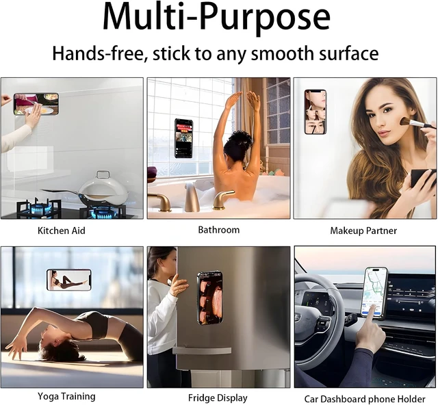 Alt view image 5 of 7 - 2PCS Silicone Suction Smartphone Mount - Protective Durable Electronic Suction Holder, Handheld Mobile Accessory with Non-Slip Sticky Grip, Strong Adhesive Cup for Selfies, Videos