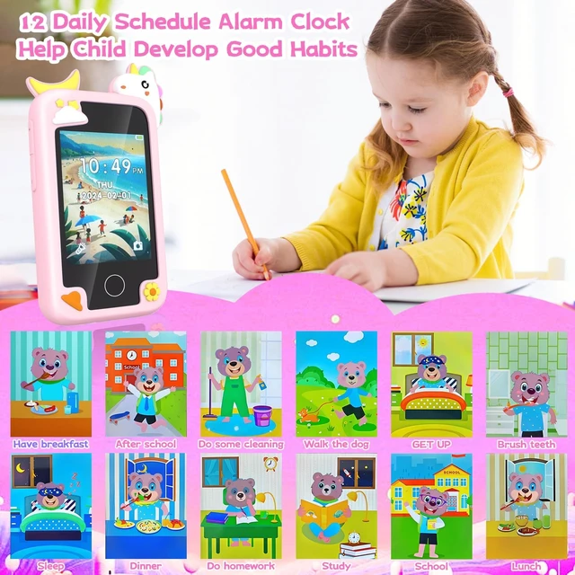Alt view image 6 of 7 - Generic Brand Kids Smart Phone Touchscreen HD Dual Camera Cell Phone for Kids 2.8" Touchscreen 20 Games MP3 Christmas Birthday Gift for Ages 3-10 with Silicone Case
